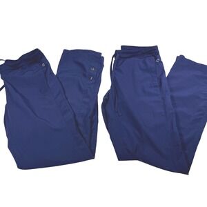 Barco One lot of 2 Scrub Pants XS Navy Blue Straight Leg Cargo Snap Hem Stretch